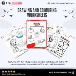 drawing and coloring worksheets pdf preview bundle for kids