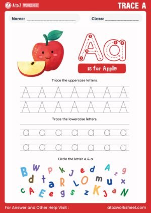 english alphabet a tracing worksheet pdf sample
