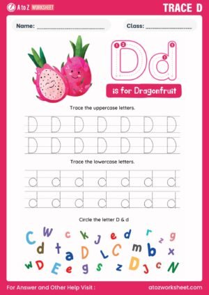 english alphabet d tracing worksheet pdf sample