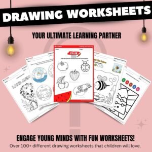 drawing worksheets included in hindi and english pdf bundle
